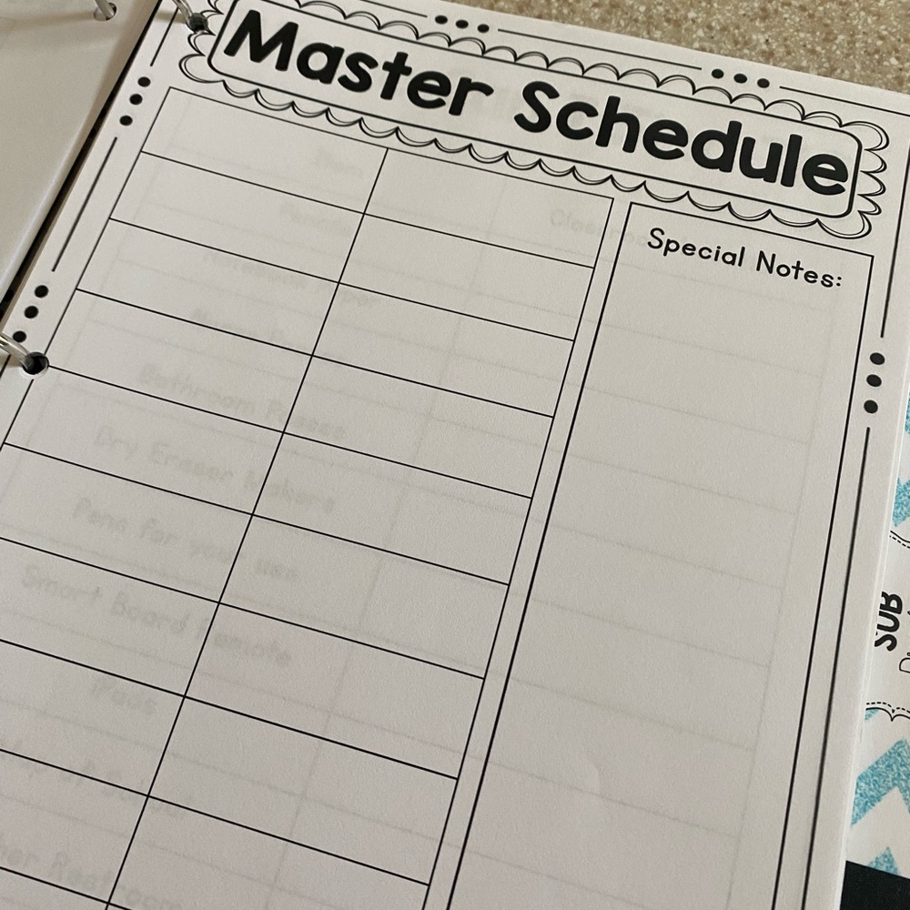 TEACHER GRAB BAG Substitute Teacher Binder - Picture 13 of 15
